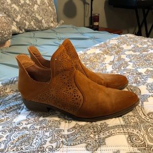 Brown/Tan Cut Out Booties
